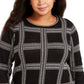 Charter Club Women's Plus Size Metallic Plaid Sweater Black Size XX-Large