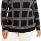 Charter Club Women's Plus Size Metallic Plaid Sweater Black Size XX-Large