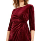 Alfani Women's Burgundy Solid 3/4 Sleeve Jewel Neck Wrap Wine Size Medium