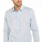 Alfani Men's Classic-Fit Abstract Plaid Shirt Faded Blue Size Medium
