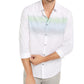Alfani Men's Classic-Fit Abstract-Stripe Shirt White Size Medium