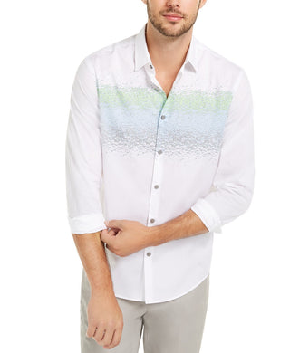 Alfani Men's Classic-Fit Abstract-Stripe Shirt White Size Medium
