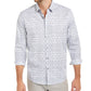 Alfani Men's Classic-Fit Geo-Stripe Shirt White Size Small