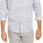 Alfani Men's Classic-Fit Geo-Stripe Shirt White Size Small