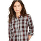 Charter Club Women's Cotton Plaid Shirt Black Size Small
