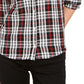 Charter Club Women's Petite Plaid Cotton Button-Up Shirt Black Size Small