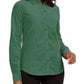 Charter Club Women's Solid Corduroy Shirt Dark Green Size XX-Large