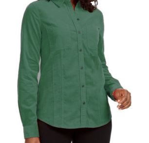 Charter Club Women's Solid Corduroy Shirt Dark Green Size XX-Large