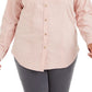 Charter Club Women's Solid Corduroy Shirt Pink Size Large