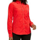 Charter Club Women's Petite Button-Down Cotton Corduroy Shirt Red Size Petite