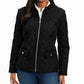 Charter Club Women's Quilted Mandarin-Collar Jacket Black Size Extra Large