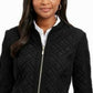 Charter Club Women's Quilted Mandarin-Collar Jacket Black Size Extra Large