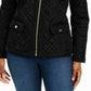 Charter Club Women's Quilted Mandarin-Collar Jacket Black Size Extra Large