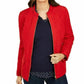 Charter Club Women's Quilted Mandarin-Collar Jacket Red Size Small