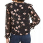 Bar III Women's Floral-Print Top Black Size Large