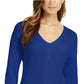 Charter Club Women's Cotton Textured V-Neck Sweater Blue Size Small