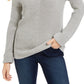 Charter Club Women's Cotton Textured V-Neck Sweater Gray Size Medium