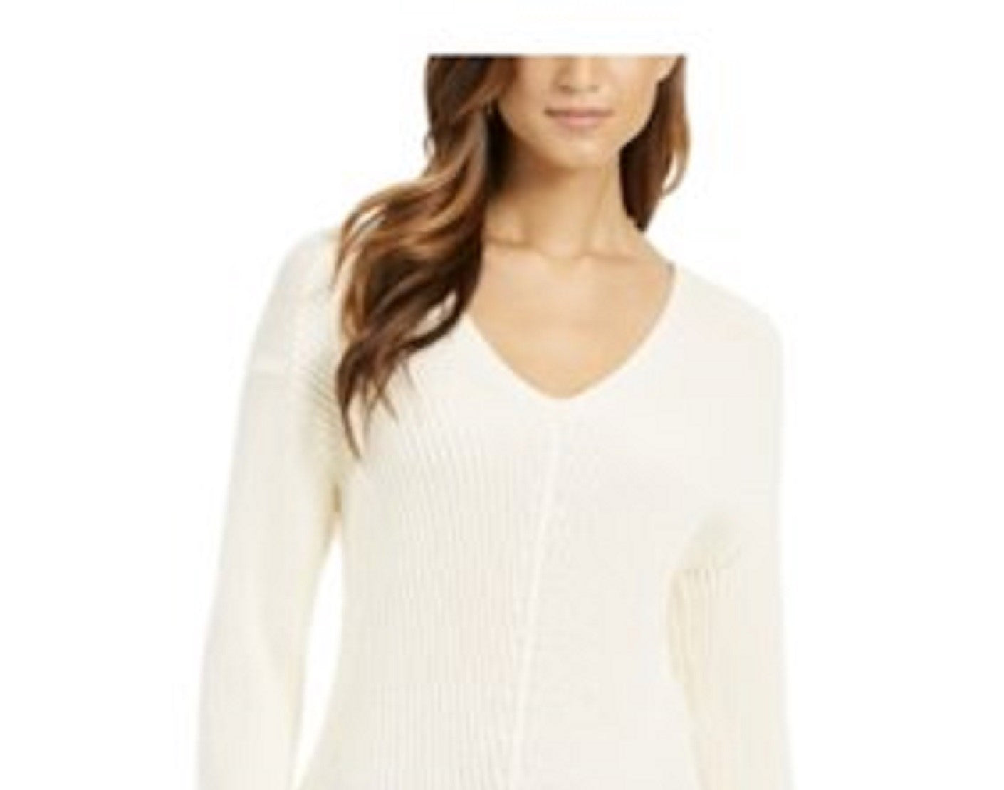 Charter Club Women's Cotton Textured V-Neck Sweater White Size 2 Extra Large