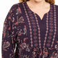 Style & Co Women's Plus Size Paisley Print Blouse Purple Size OX