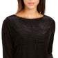 Charter Club Women's Textured Velvet Top Black Size Extra Large