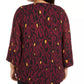 JM Collection Women'sCollection Plus Size Animal-Print Blouse & Necklace  Purple Size 3 Extra Large