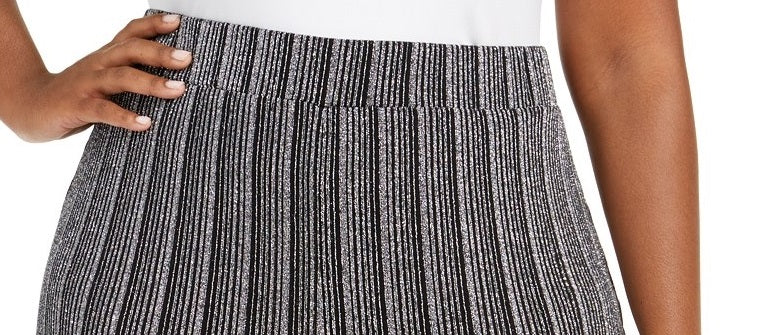 JM Collection Women's Plus Size Metallic Soft Pants Metallic Rai Size 0X