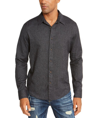 American Rag Men's Matt Regular-Fit Brushed Twill Shirt Black Size Large