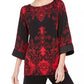JM Collection Women's Petite Drop Shoulder Satin Tunic Black SizePetite Large