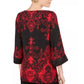 JM Collection Women's Drop Shoulder Satin Tunic Black Size Petite Medium