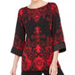 JM Collection Women's Petite Drop Shoulder Satin Tunic Black Size Petite