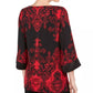 JM Collection Women's Petite Drop Shoulder Satin Tunic Black Size Petite