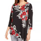 JM Collection Women's Embellished Asymmetrical Tunic Black Size Petite Medium
