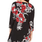 JM Collection Women's Embellished Asymmetrical Tunic Black Size Petite Medium