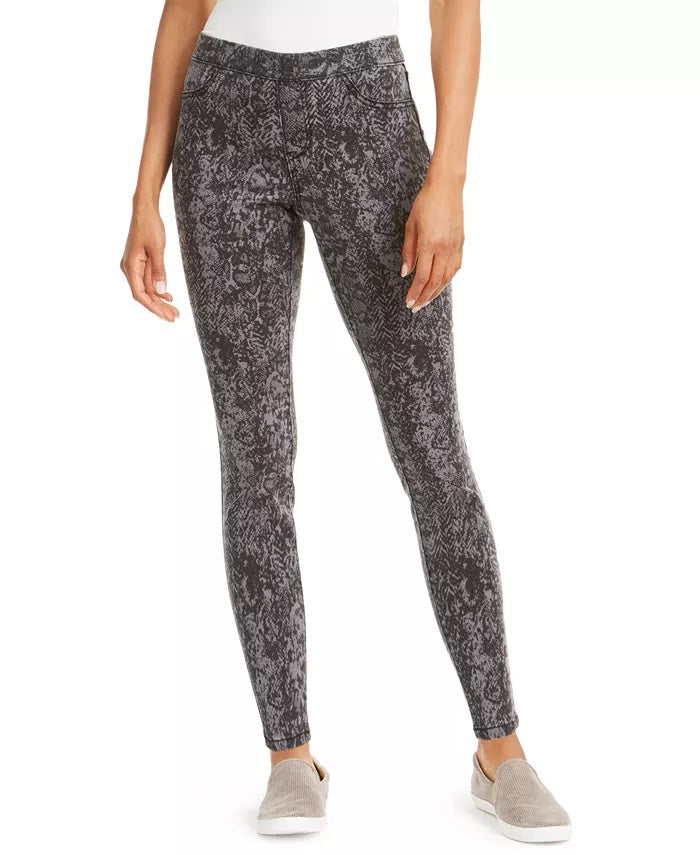 Style & Co Women's Snake-Print Jeggings Gray Size Small