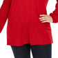 JM Collection  Women's Plus Size Crisscross-Neck Sweater Red Lurex Size Small