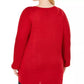 JM Collection Women's Collection Plus Size Crisscross-Neck Sweater Red Size 1X