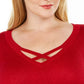 JM Collection Women's Collection Plus Size Crisscross-Neck Sweater Red Size 1X
