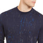 Alfani Men's Paint Splatter Crewneck Sweater Navy Size Small