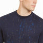 Alfani Men's Paint Splatter Crewneck Sweater Blue Size XX-Large