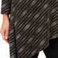 JM Collection Women'sCollection Asymmetrical Metallic Top Black Size Small