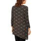 JM Women's Collection Asymmetrical Metallic Top Black Size Medium