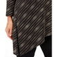 JM Women's Collection Asymmetrical Metallic Top Black Size Medium