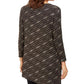 JM Collection Women's Asymmetrical Metallic Top Black Size X-Large