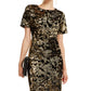 INC International Concepts Women's Velvet & Sequin Dress Gold Size Small