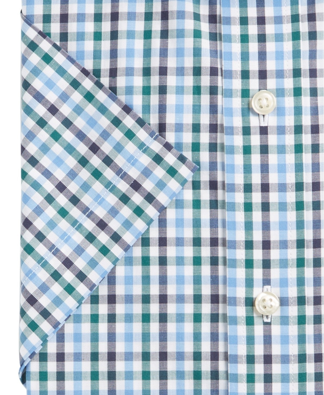 Club Room Men's Wrinkle-Resistant Gingham Dress Shirt Size 17.5x34-35