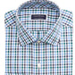 Club Room Men's Classic/Regular-Fit Stretch Wrinkle-Resistant Gingham Dress Shirt Blue-Green Size 32X33