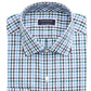 Club Room Men's Classic Fit Stretch Wrinkle-Resistant Gingham Dress Shirt Navy Size 16-32-33