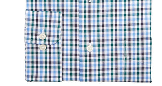 Club Room Men's Regular-Fit Stretch Wrinkle-Resistant Gingham Dress Shirt Navy Size 17-32-33