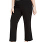 INC International Concepts Women's Plus Size High-Waist Trousers Black Size 28W