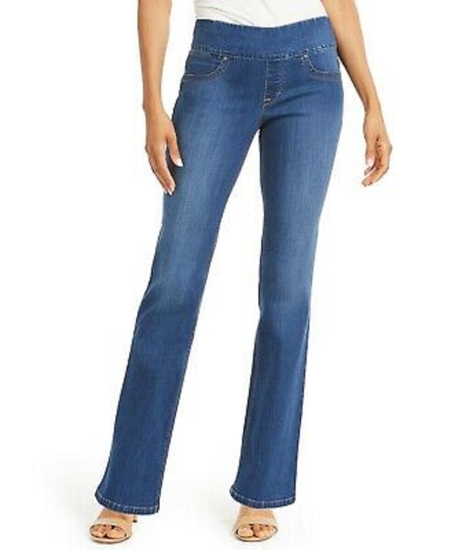 Style & Co Women's Ella Pull-On Bootcut Jeans Med Blue Size Extra Small